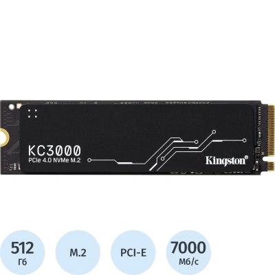 SSD накопитель Kingston KC3000 512ГБ, M.2 2280, PCI-E4.0 x4(SKC3000S/512G)