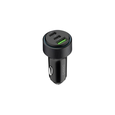 AЗУ PERO AC07 USB-A QC3.0 + USB-C PD + USB-C PD, 66W, черное AС07BL