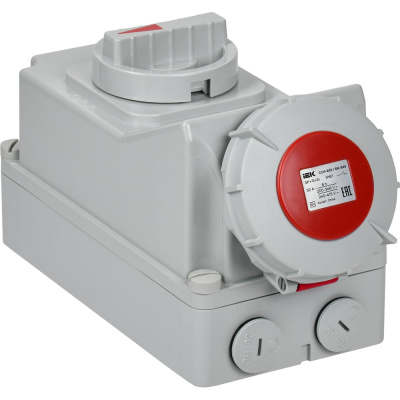 Розетка с механической блокировкой IEK ССИ-825 32А-6ч 380В 3P+PE+N IP67