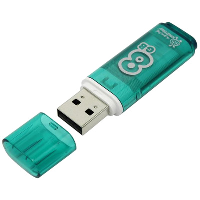 Флеш-память Smartbuy Glossy, 8Gb, USB 2.0, зел, SB8GBGS-G