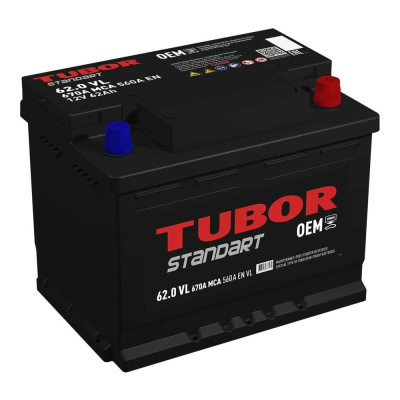 Аккумулятор TUBOR STANDART 6СТ-62.0 VL