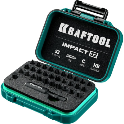 Набор бит ударных торсионных Impact 32 предмета KRAFTOOL