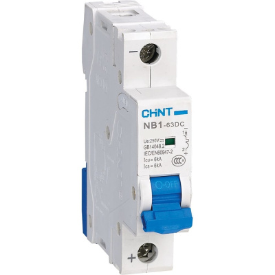 Автоматический выключатель CHINT NB1-63DC 1P 63А 6кА х-ка C 250В DC (R)