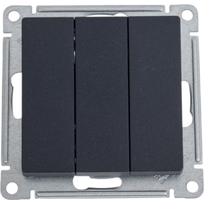 3-клавишный выключатель Systeme Electric Atlasdesign базальт, сх.1+1+1, 10ах, механизм