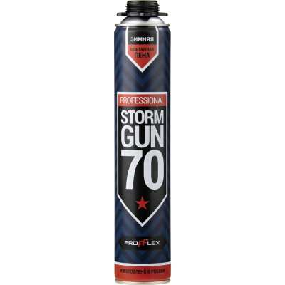 Пена пистолетная монтажная PROFFLEX Storm Gun 70 л зима 850 мл