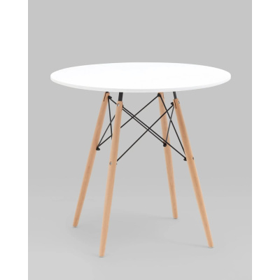 Стол круглый обеденный Стул Груп EAMES DSW NEW D 80, белый
