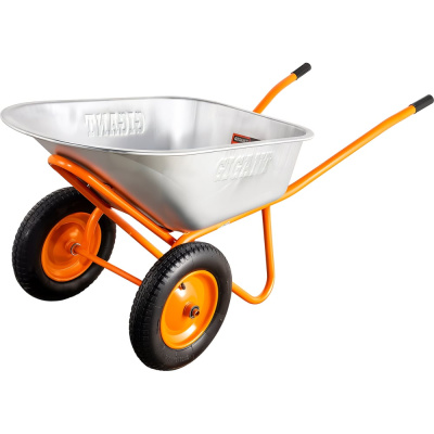 Строительная двухколесная тачка Gigant 110л, 200 кг, пневматические колеса