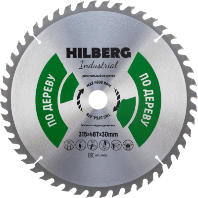 Диск пильный Hilberg Industrial Дерево (315x30 мм; 48Т)