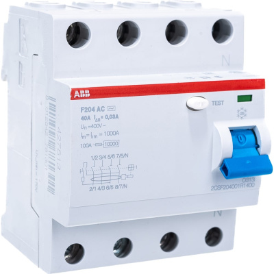 Выключатель дифференциального тока ABB 4п 40A 30mA тип AC F204