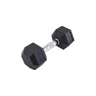 Гексагональная обрезиненная гантель Starfit DB-301 9 кг, черный