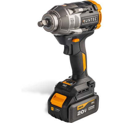 Гайковерт ударный аккумуляторный RUNTEC PRO 1/2, 20В, 2*4Ач, 1100Нм