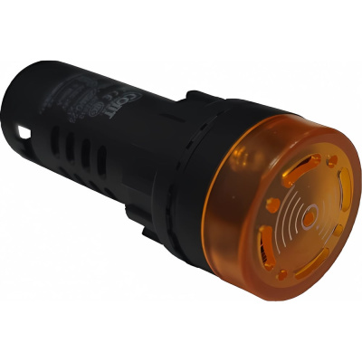Лампа сигнальная звуковая UPUN AD105-22SM (LED) Ф22мм 24В оранжевый, упак 10 шт