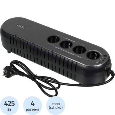 ИБП Powercom WOW-850U 850ВА/425Вт, 4xEURO, USB/RJ45