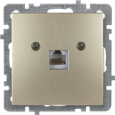 Механизм 1-местной компьютерной розетки Nilson СУ, RJ45 САТ6, TOURAN-ALEGRA-THOR, metallic, золото