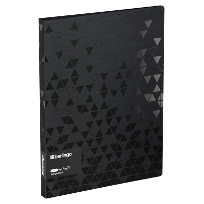 Папка с пружинным скоросшивателем Berlingo "Triangle Black" А4, 17мм, 1000мкм, черная, с внутр. карманом