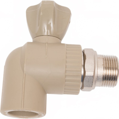 Шаровой кран LAMMIN ppr радиат. угл. 25x3/4" premium 40/5 серый
