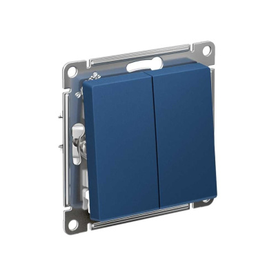 2-клавишный выключатель Systeme Electric ATLASDESIGN сх.5, 10АХ, мех., быстрозажим. клем., АКВАМАРИН