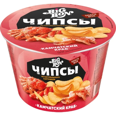 Чипсы BIGBON картофельные со вкусом Камчатский краб, чашка, 70г