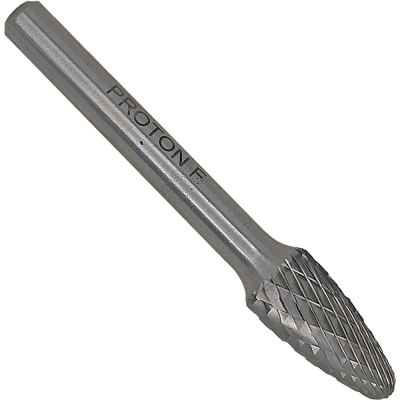 Бор-фреза PROTON твердосплавная параболическая 10x6х20x45R, тип F, (D 10 хв.6)
