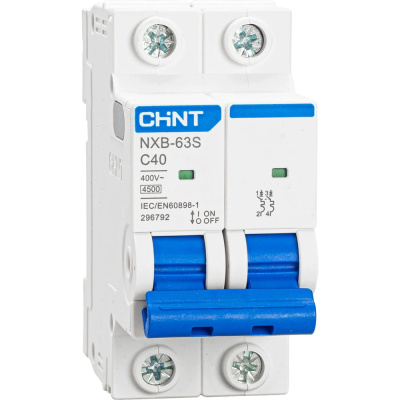 Автоматический выключатель CHINT NXB-63S 2P 40А 4.5kA характеристика C R