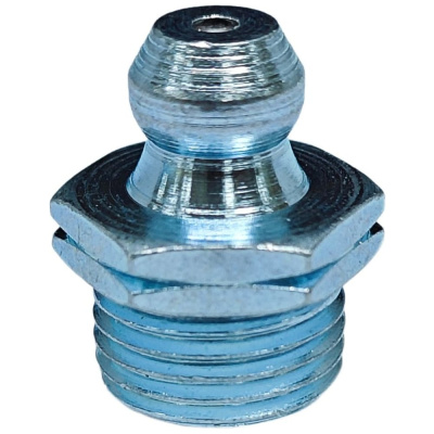Пресс-масленка прямая оц. H1 R1/8"BSPT, комплект 10 шт., оцинкованная сталь, Европейский стандарт DIN71412