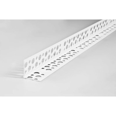 Перфорированный угол AGIS (штукатурный; ПВХ; 25x25x3000 мм; 10 шт.)