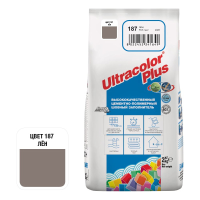 Затирка MAPEI ULTRACOLOR PLUS № 187/2 кг, Лён