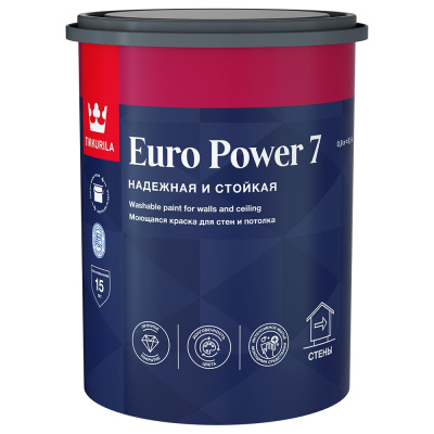 Моющаяся краска для стен и потолка Tikkurila EURO POWER 7 700001118