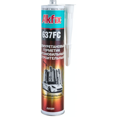 Полиуретановый быстросохнущий герметик Akfix 637FC, белый, 280 мл