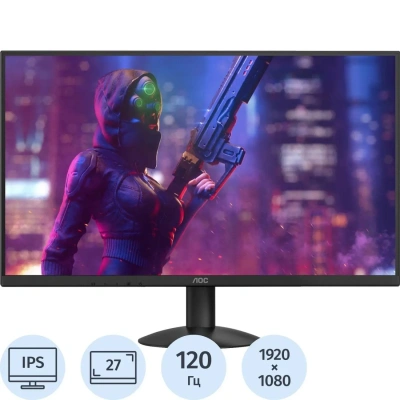 Монитор 27 AOC 27B30H3 Black (IPS, FHD, 120Hz,,, HDMI 1.4 (AC ext))