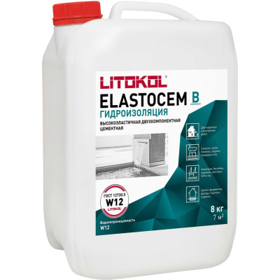 Добавка к гидроизоляции LITOKOL ELASTOCEM компонент В — водная дисперсия высокоэластичной синтетической смолы
