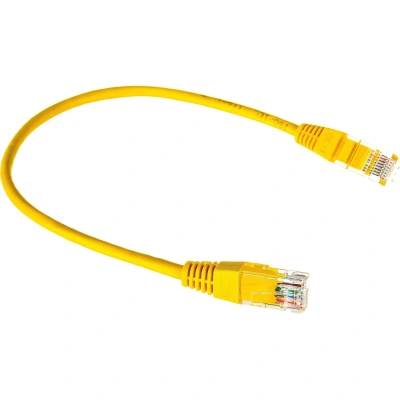 Патч-корд TWT TWT-45-45-0.3-YL UTP кат.5e, 0.3 м, желтый