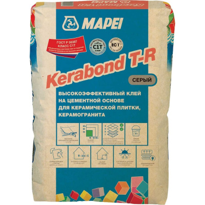 Плиточный клей MAPEI KERABOND T-R серый, 25 кг