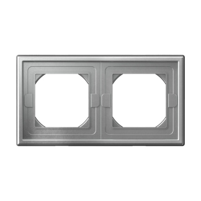 Рамка 2-постовая ArtGallery, IP44, универсальная Systeme Electric Алюминий