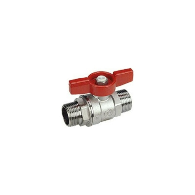 Шаровой кран Giacomini 1/2, НН, ручка-бабочка красная, хромированный R253D