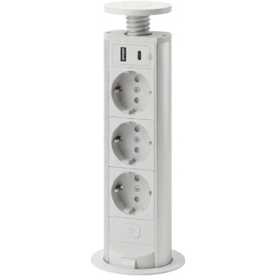 Встраиваемая выдвижная розетка для столешницы INRIOR USB A+C RUFH-02-10