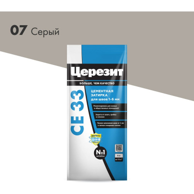 Затирка Церезит СE 33 серая №07 фольга 2 кг 1/12