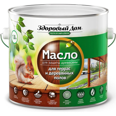 Масло для террас и деревянных полов Здоровый Дом тик 1,8 л