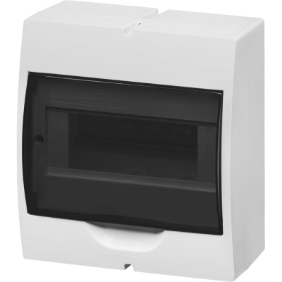Щит TDM ELECTRIC ЩРН-П-8 модулей, навесной, пластик, белый, дымчатая дверца, без шин, IP41