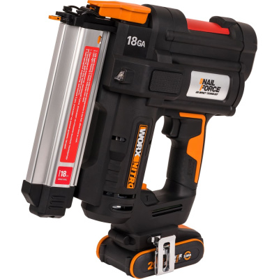 Аккумуляторный гвоздезабивной пистолет WORX 20В, 2Ачх1, ЗУ, сумка WX842