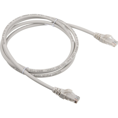 Патч-корд Advant Ethernet CAT6, 2xRJ45, UTP, 4 пары (AWG26), оболочка LSZH, длина 2 м, цвет: серый ADV6-PC02-LG