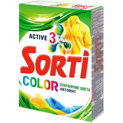 Стиральный порошок-автомат 350 г, SORTI (Сорти) "Color", 8570-3