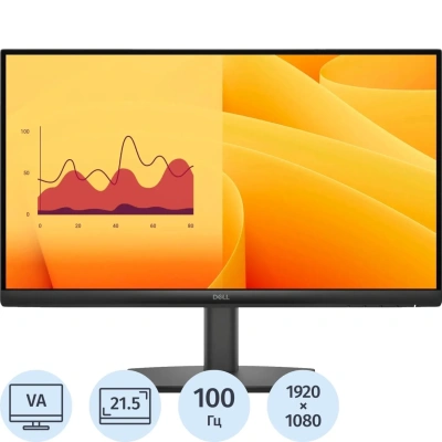 Монитор Dell 21.5 E2225HM VA/FHD/HAS Piv/100Гц/VGA/DP/HDMI/черный