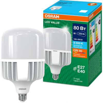 Лампа высокомощная светодиодная OSRAM LED HW T, 8000лм, 80Вт (замена 800Вт), 6500К