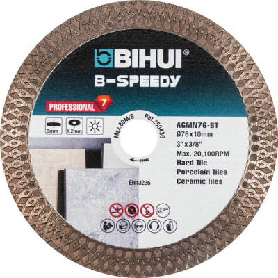 Алмазный диск Mini Mesh, 76х1,2х10 мм BIHUI AGMN76-BT