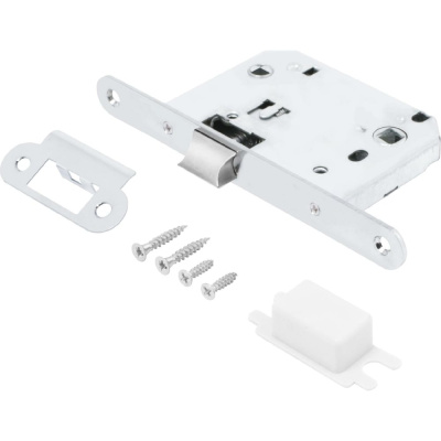 Защелка Аллюр (хром; овальная планка 18 мм; без ручек; с фиксатором)