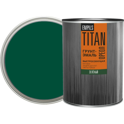 Грунт-эмаль быстросохнущая ОРЕОЛ TITAN матовая зеленая RAL 6005 0.75 л