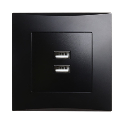 Розетка Smartbuy USB 2,1A черная "Вега"
