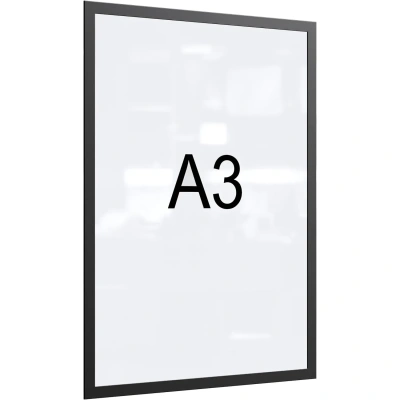 Рамка магнитная настенная Attache А3 ПЭТ, черная, 5 шт/уп