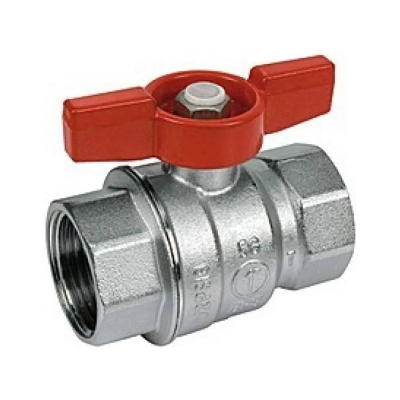Шаровой кран Giacomini R251D, 1, ВВ, ручка-бабочка красная, хромированный
